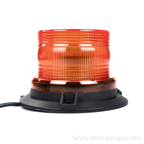 12V/24V 24W LED Amber Warning Light - Magnetic Emergency Flasher for Cars & Trucks